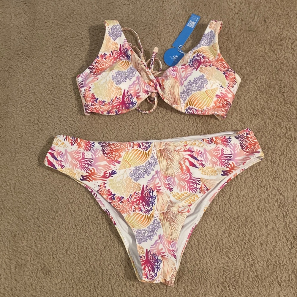 Cupshe Multicolor Floral Bikini Set